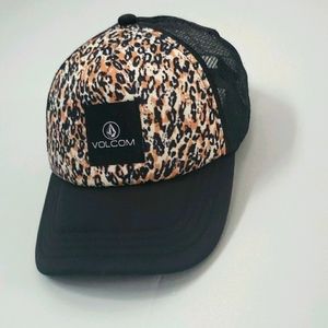 Volcom Women's Trucker Leopard Black Hat